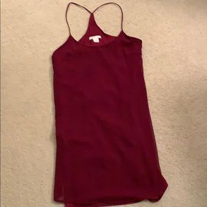 Maroon silk tank dress